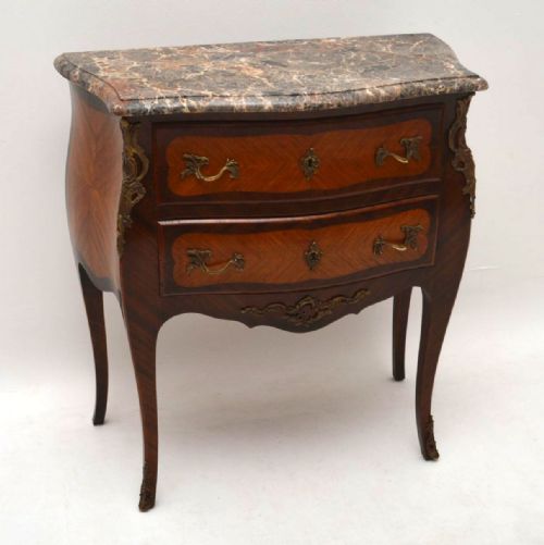 Antique French Marble Top Bombe Commode