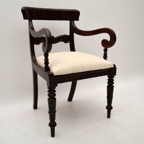 Antique William IV Mahogany Armchair or Desk Chair