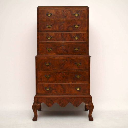 Antique Burr Walnut Chest on Chest – Tallboy