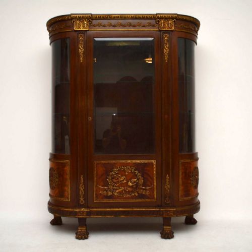 Antique French Ormolu Mounted Mahogany Display Cabinet