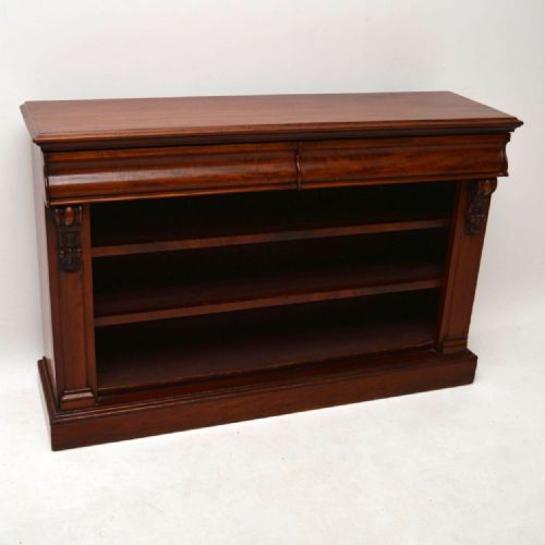 Antique Mahogany Open Bookcase Cabinet