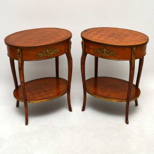 Pair of Antique French Parquetry Top Tables
