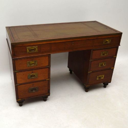 Antique Mahogany Military Campaign Desk