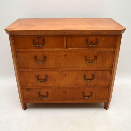 Antique Swedish Satin Birch Chest of Drawers