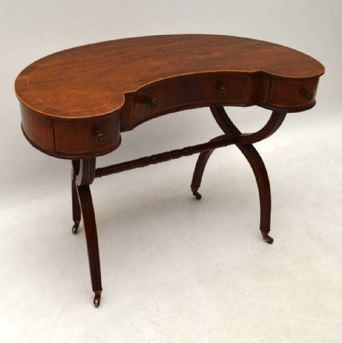 Antique Mahogany Kidney Shaped Desk