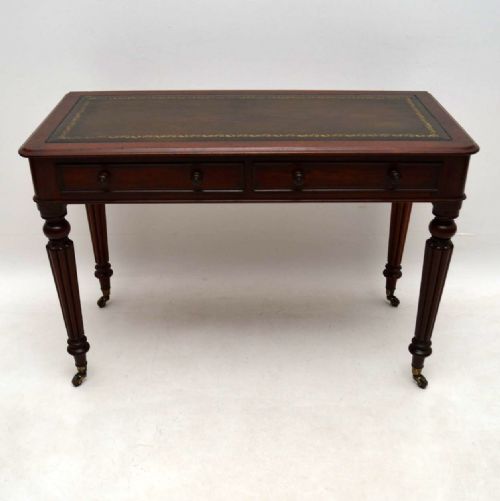 Antique Victorian Mahogany Leather Top Desk