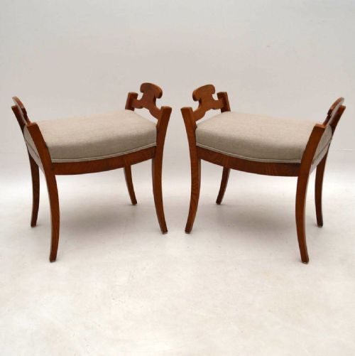 Pair of Antique Swedish Biedermeier Stools