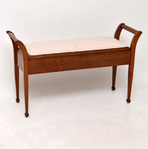 Antique Edwardian Mahogany Piano Duet Stool