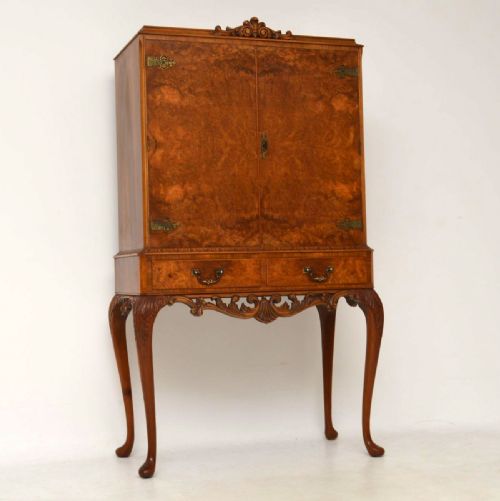 Antique Queen Anne Walnut Cocktail Cabinet