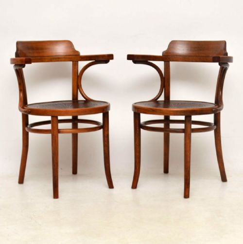 Pair of Antique Bentwood Thonet Armchairs