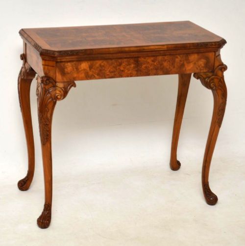 Antique Burr Walnut Card Table