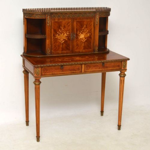 Antique French Inlaid Marquetry Bonheur Du Jour