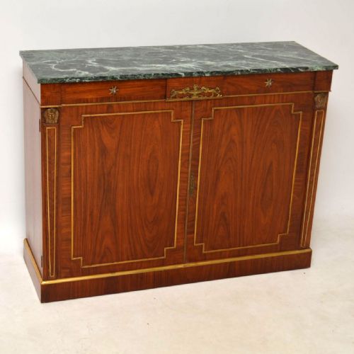 Antique Rosewood Marble Top Sideboard Cabinet