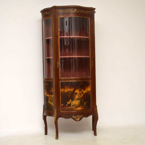 Antique French Ormolu Mounted Painted Display Cabinet
