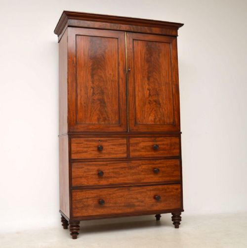 Antique George III Mahogany Linen Press