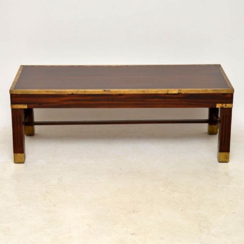 Antique Mahogany & Brass Coffee Table