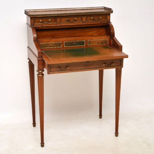 Antique French Tambour Top Writing Bureau