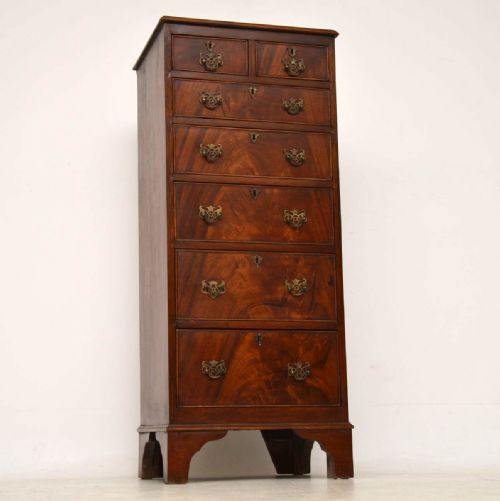 Slim Antique Mahogany Chest of Drawers