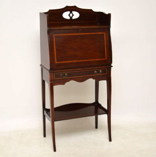 Antique Edwardian Inlaid Mahogany Writing Bureau