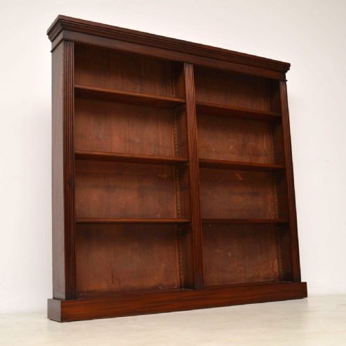 Antique Victorian Mahogany Open Bookcase