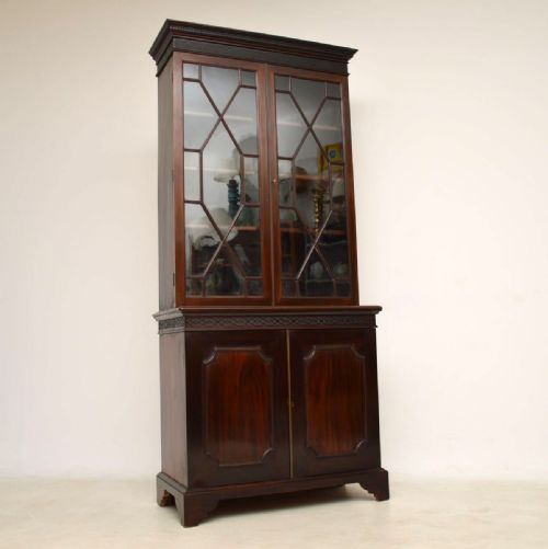 Antique Chippendale Style Mahogany Library Bookcase