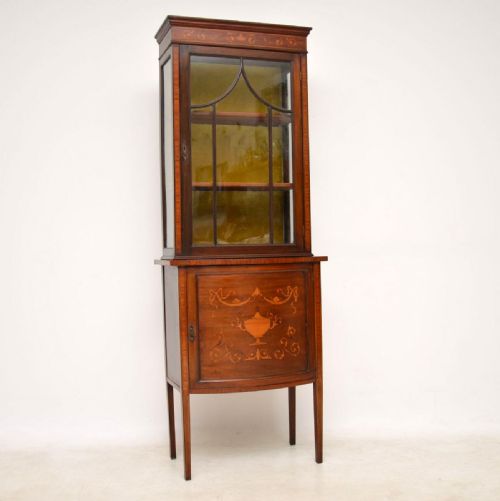 Antique Victorian Inlaid Mahogany Display Cabinet