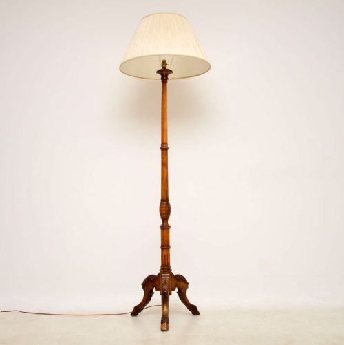 Antique Carved Walnut Floor Lamp