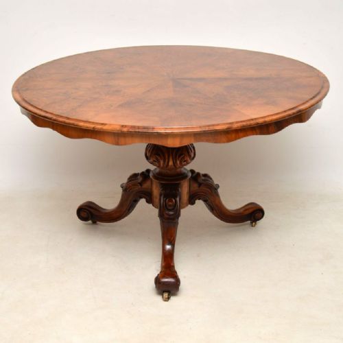 Antique Victorian Burr Walnut Breakfast Table