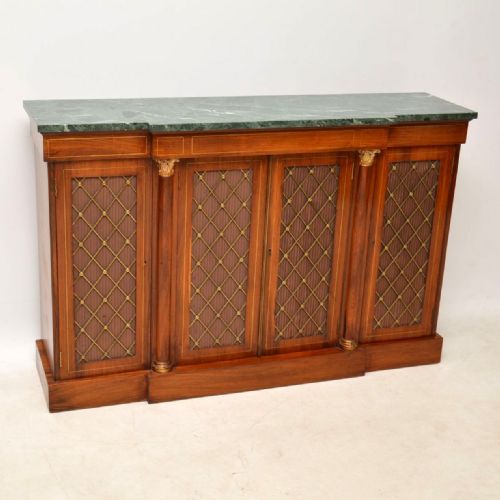 Antique Rosewood & Marble Grill Front Sideboard