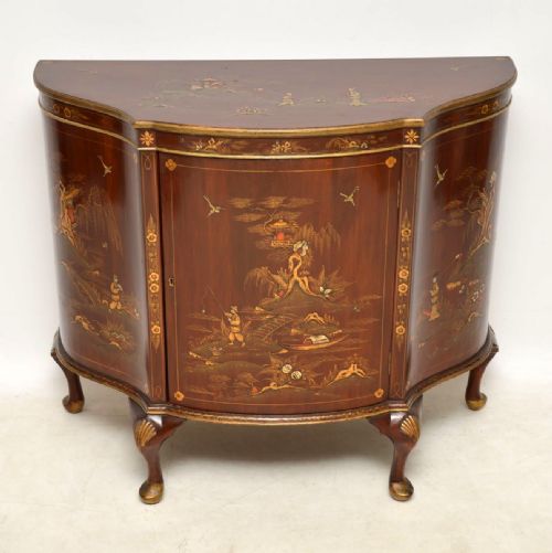 Antique Chinoiserie & Mahogany Side Cabinet