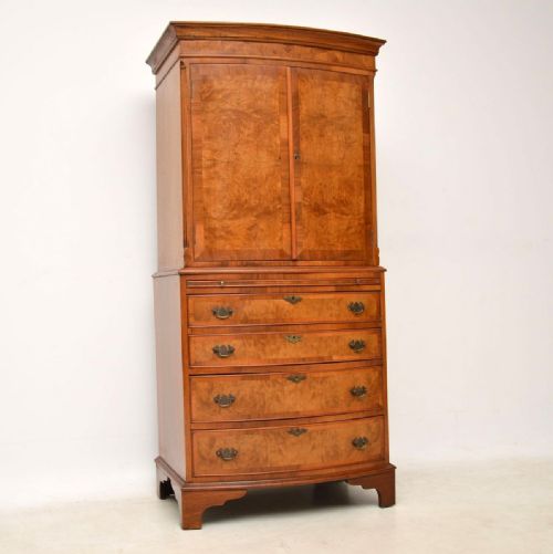Antique Burr Walnut Cabinet on Chest