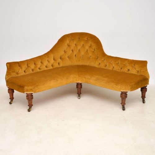 Antique Victorian Corner Sofa Chaise Lounge
