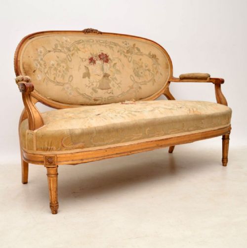Antique French Gilt Wood Salon Sofa
