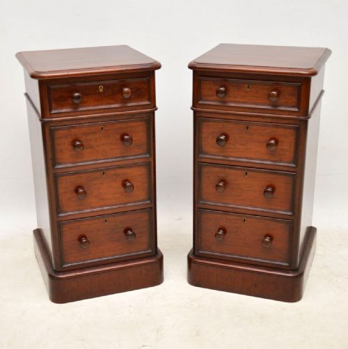 Pair of Antique Victorian Mahogany Bedside Chests