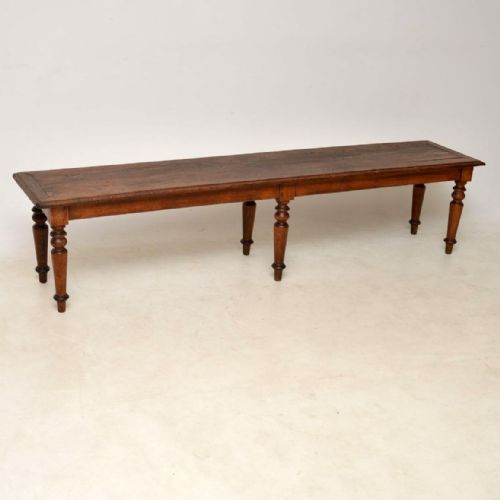 Antique Victorian Rustic Oak Bench