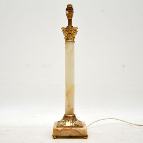 Antique French Gilt Bronze & Marble Table Lamp