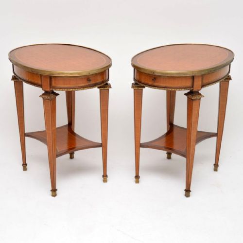 Pair of Antique French Inlaid Side Tables