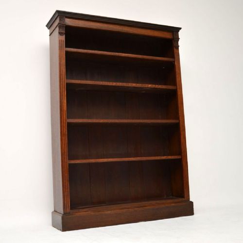 Antique Victorian Oak Open Bookcase