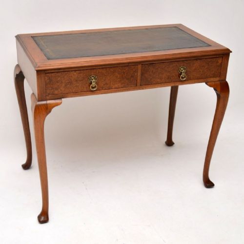 Antique Walnut Leather Top Writing Table