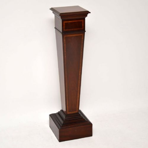 Antique Edwardian Inlaid Mahogany Column