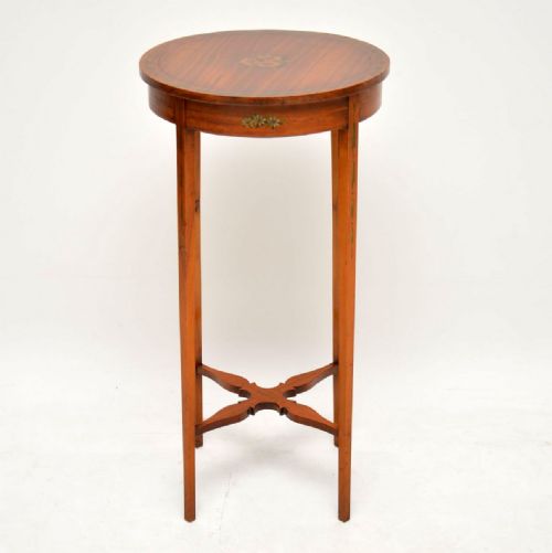 Antique Edwardian Painted Satin Wood Side Table