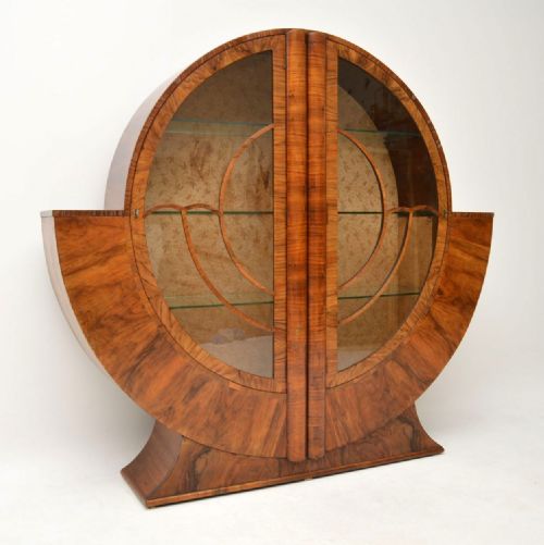 1920’S Art Deco Vintage Walnut Bookcase