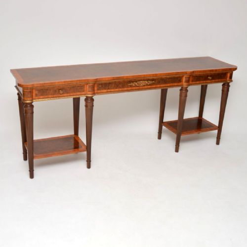 Very Large Antique French Burr Walnut Console Table