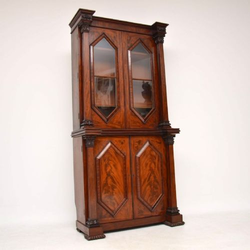 Antique William IV Flame Mahogany Bookcase
