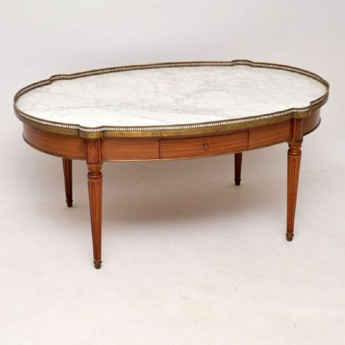 Large Antique French Marble Top Coffee Table