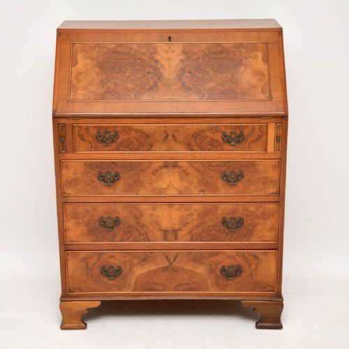 Antique Burr Walnut Writing Bureau