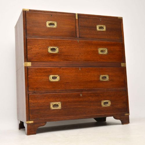 Antique Mahogany Military Campaign Chest of Drawers