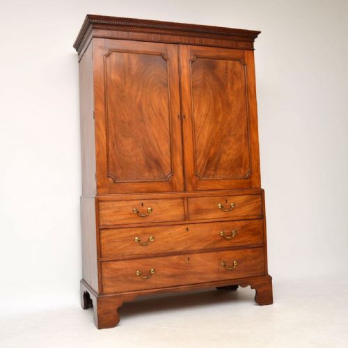 Antique Georgian Mahogany Linen Press