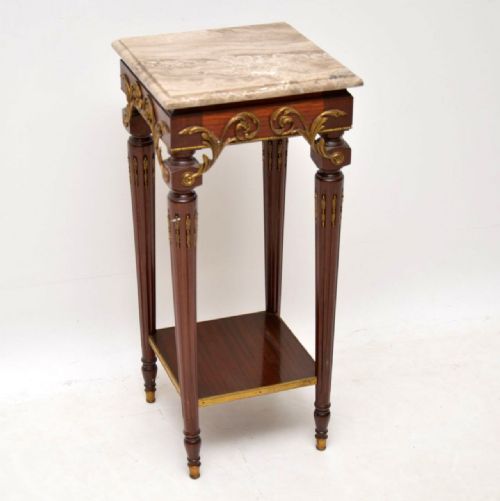 Antique French Marble Top Side Table Stand