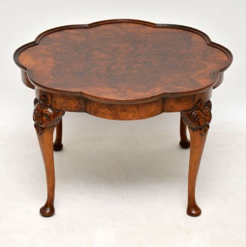 Antique Burr Walnut Pie Crust Coffee Table